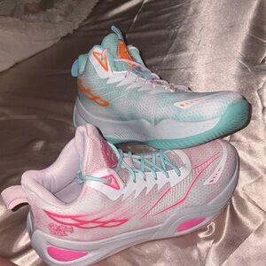 Blue + Pink volleyball shoes worn twice. I just like my old ones too much. 😁